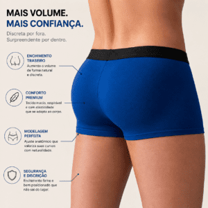 Cueca Mini Boxer John Skull BootyLift Pro com Enchimento Traseiro – Efeito Levanta Bumbum e Modelagem Anatômica 🍑🔥