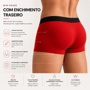 Cueca Modeladora Masculina John Skull BootyLift Pro com Bojo Anatômico – Efeito Definição e Aumento Natural +1,5cm 🍑🔥