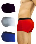 Kit Essencial de Cuecas Modeladoras - 3 Unidades (Branco, Azul, Vermelho)