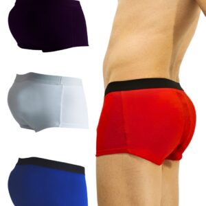 Kit Essencial de Cuecas Modeladoras - 3 Unidades (Branco, Azul, Vermelho)