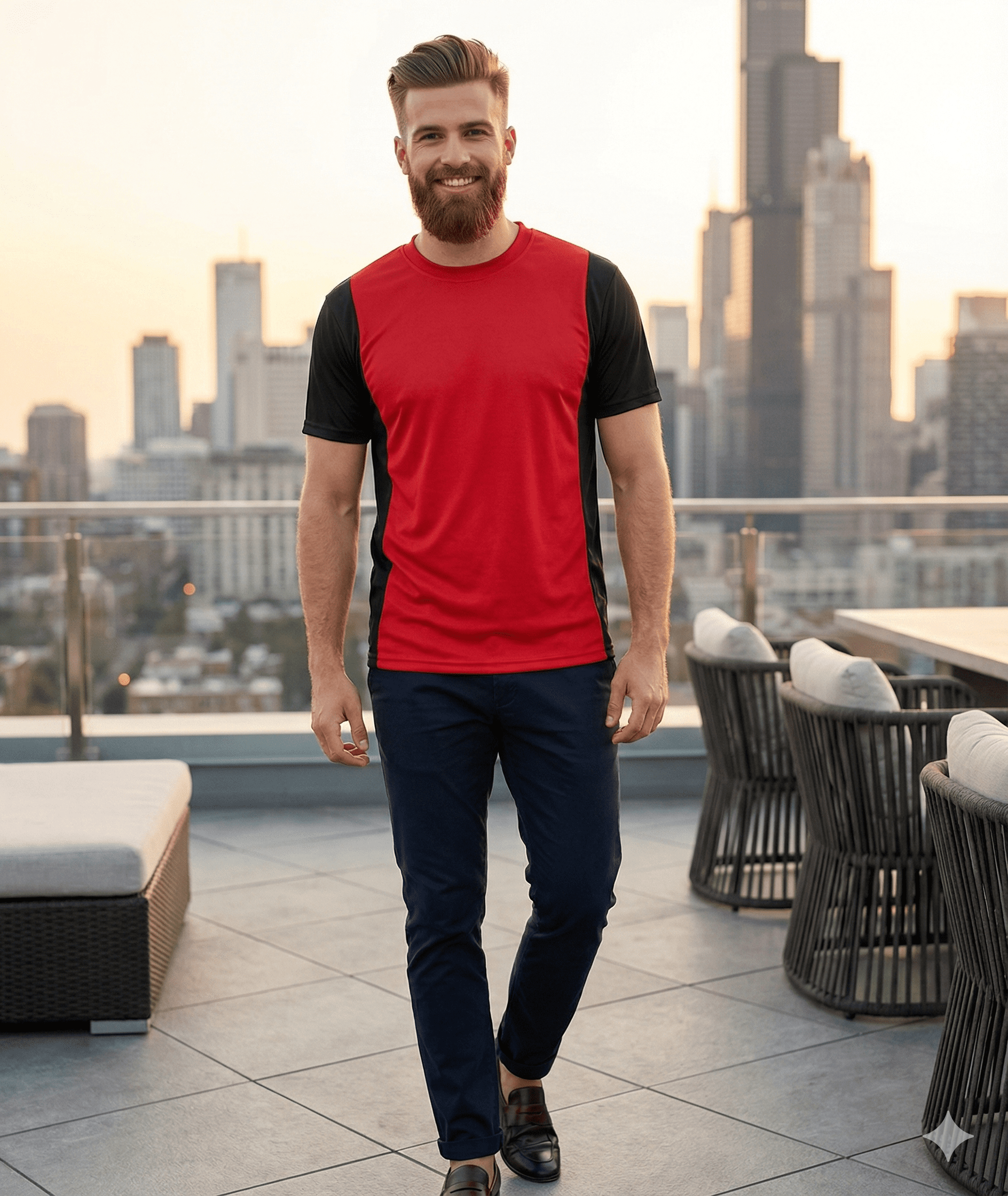 Camiseta Masculina Geométrica com Recortes - Imagem 12