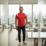 Camiseta Esportiva Bicolor Vermelha e Branca