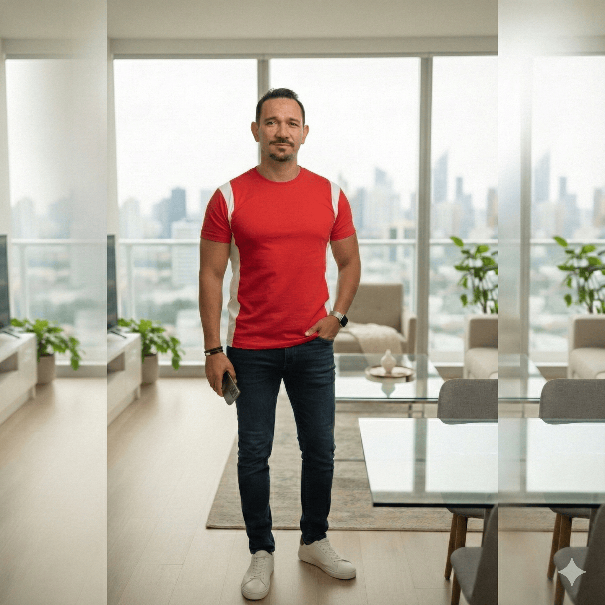 Camiseta Esportiva Bicolor Vermelha e Branca