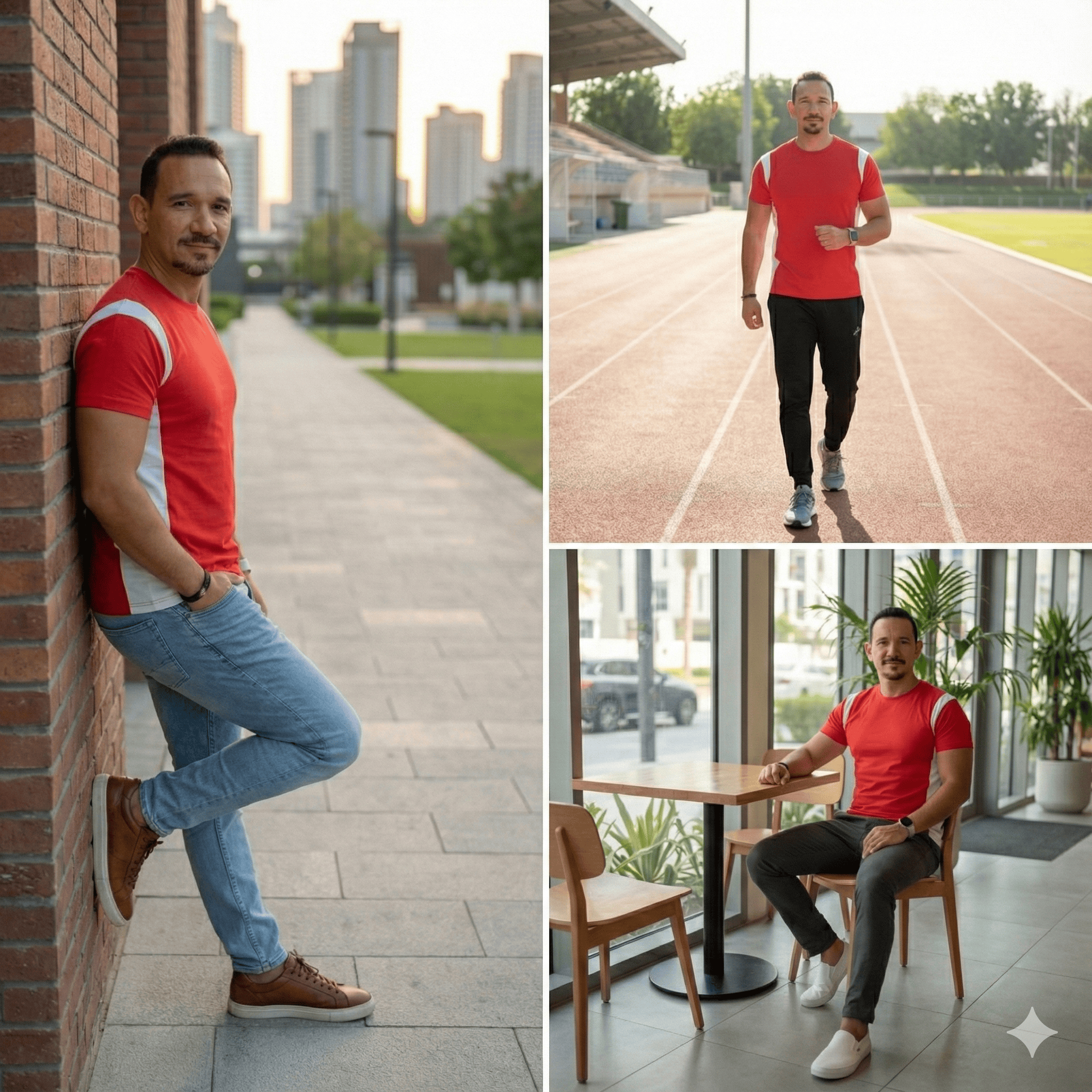 Camiseta Esportiva Bicolor Vermelha e Branca - Imagem 2